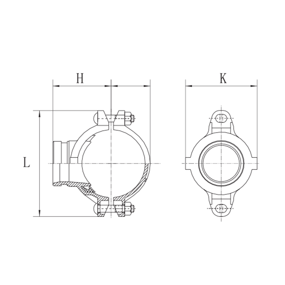 Gegroefd mechanisch T-stuk